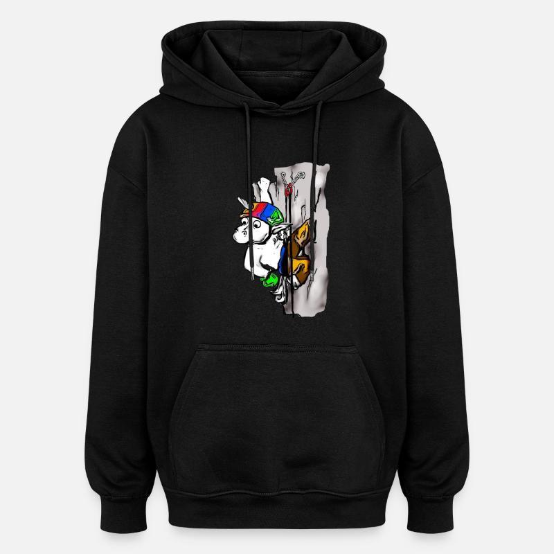 kletterndes Einhorn - Oversized Unisex Hoodie - Schwarz