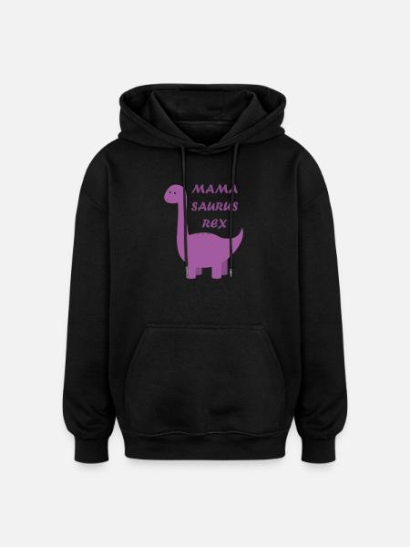 mom dino - Oversized Unisex Hoodie - black