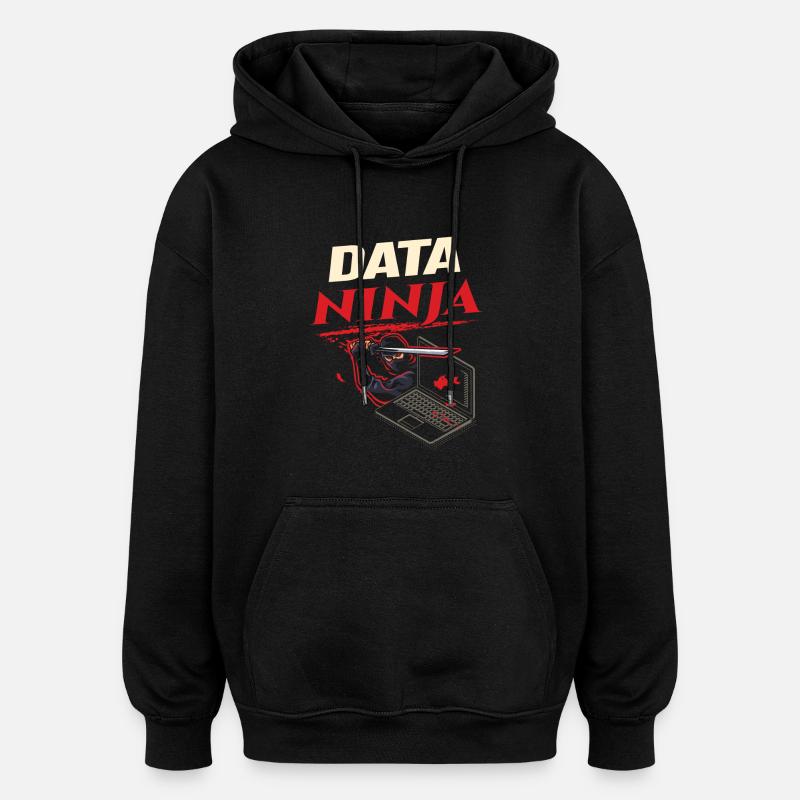 Data Ninja computer programming coder - Oversized Unisex Hoodie - Schwarz
