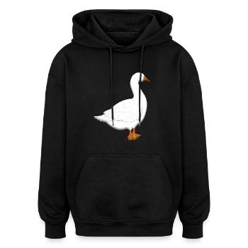 gans - Oversized Unisex Hoodie - Schwarz - Vorne - Noah (186cm)