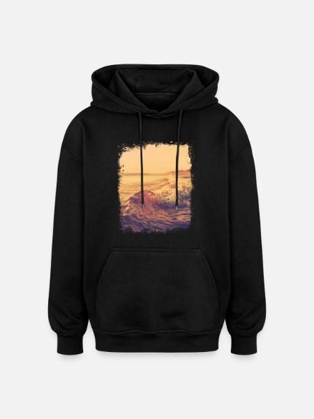 Flat wave in the sunshine - Oversized Unisex Hoodie - black