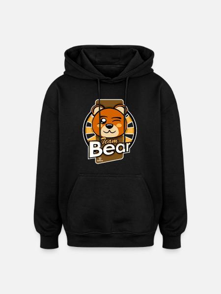 Team Bear - Sweat à capuche oversize unisexe - noir