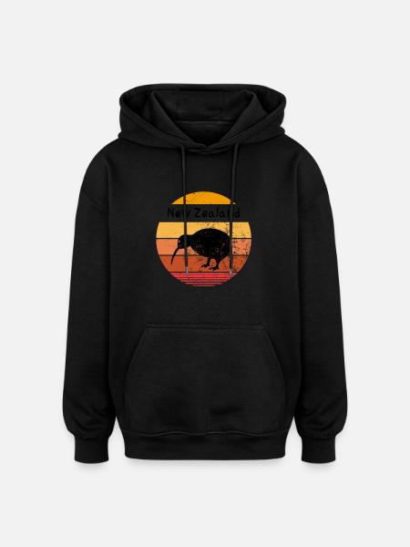 New Zealand - Oversized Unisex Hoodie - Schwarz