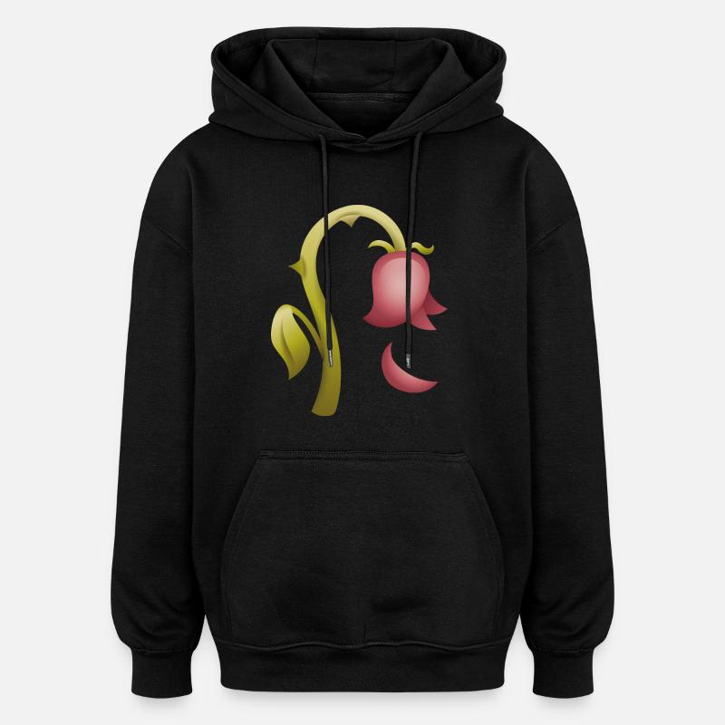 Smiley Flower - Oversized Unisex Hoodie - Schwarz