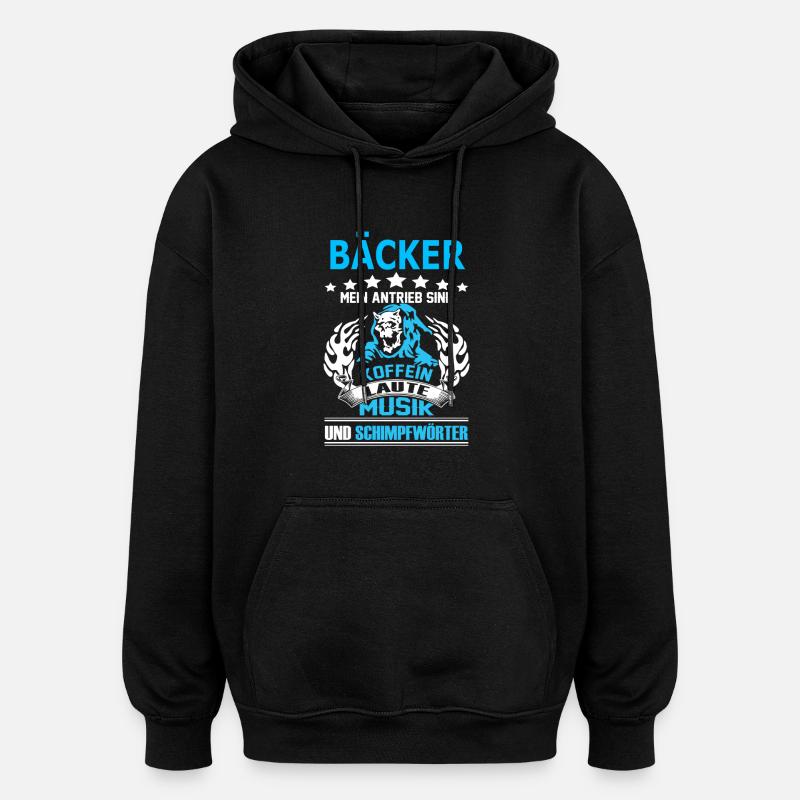 baecker - Oversized Unisex Hoodie - Schwarz