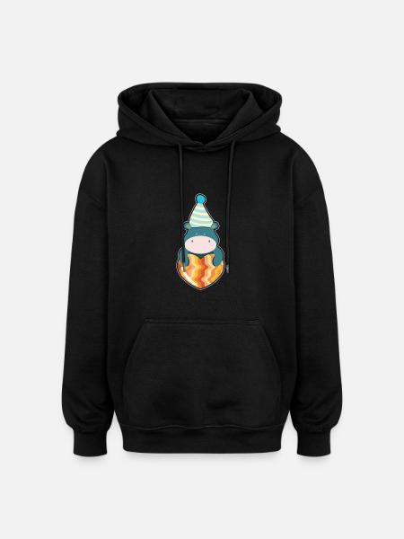 Nilpferd Kinder shirt - Oversized Unisex Hoodie - Schwarz