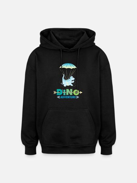 children Dino - Oversized Unisex Hoodie - black