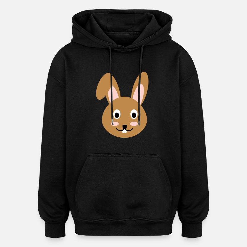 Lapin - Sweat à capuche oversize unisexe - noir