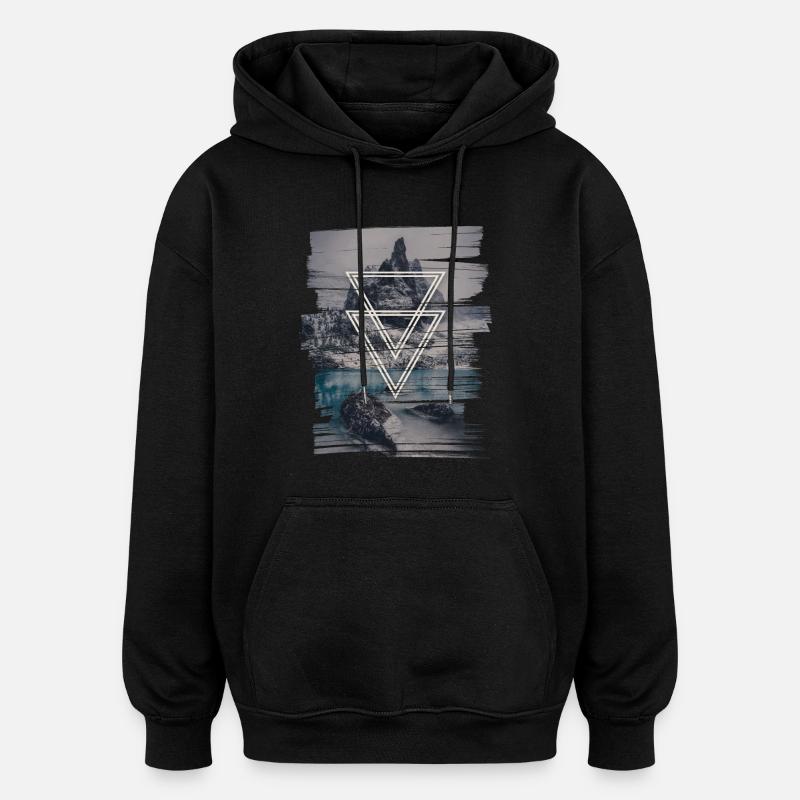 Mountain Triangle - Oversized Unisex Hoodie - black