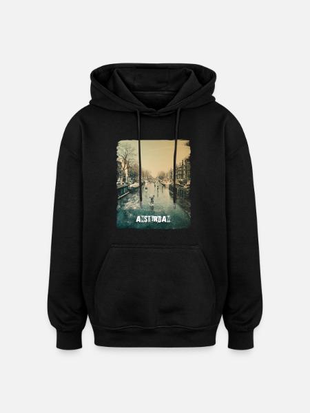 Amsterdam - Oversized Unisex Hoodie - black