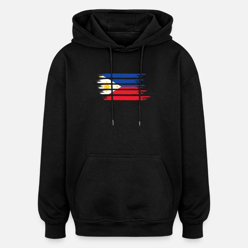 Drapeau des Philippines - Sweat à capuche oversize unisexe - noir