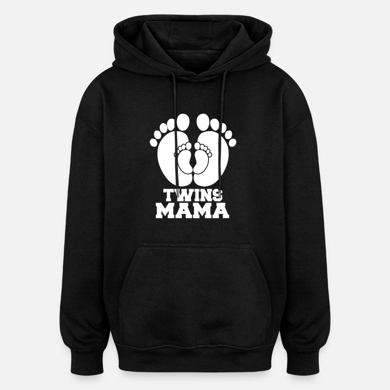 Jumeaux maman - Sweat à capuche oversize unisexe - noir