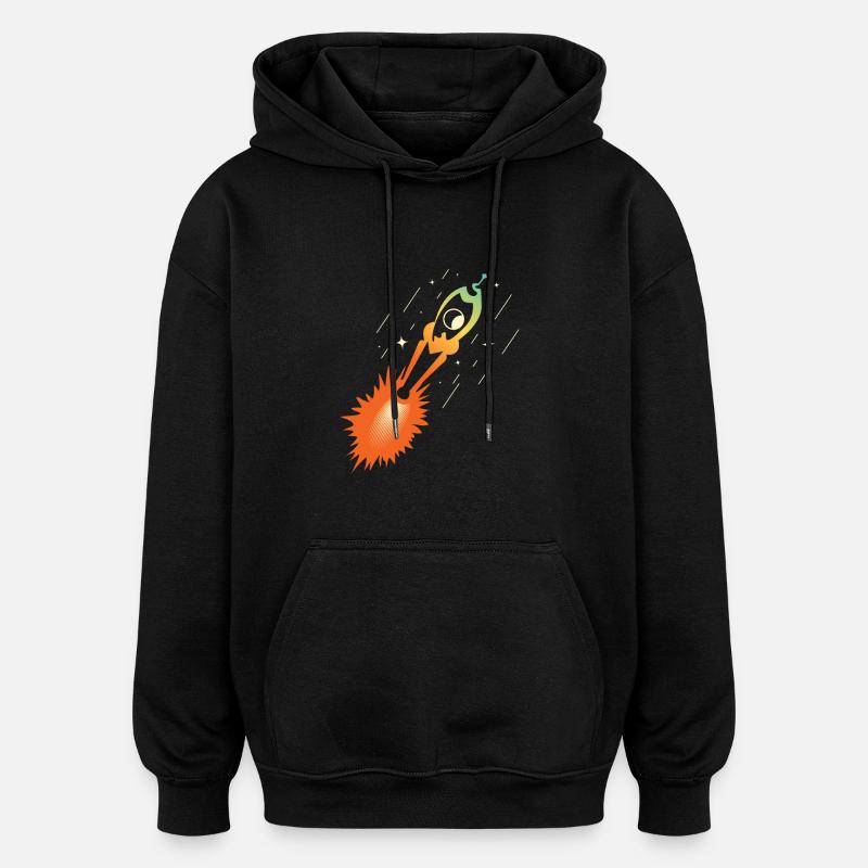 patch de fusée nasa esa - Sweat à capuche oversize unisexe - noir