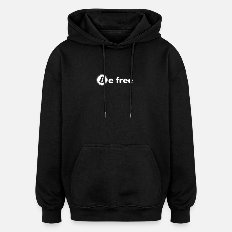 BTC be free - Oversized Unisex Hoodie - black