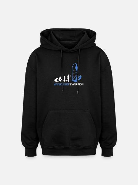 Idées cadeaux Windsurfing Evolution - Sweat à capuche oversize unisexe - noir