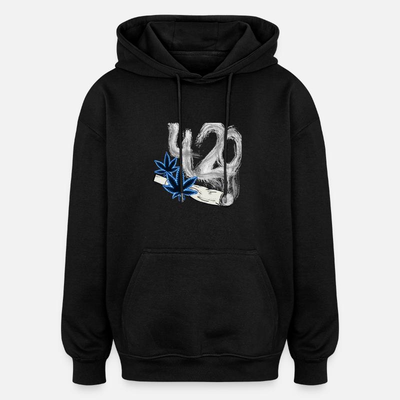 420 fumée de cannabis - Sweat à capuche oversize unisexe - noir