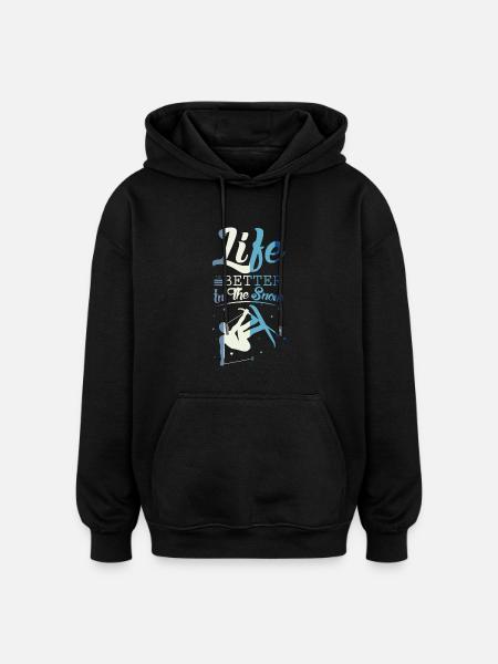 Skiing freestyle - Oversized Unisex Hoodie - black