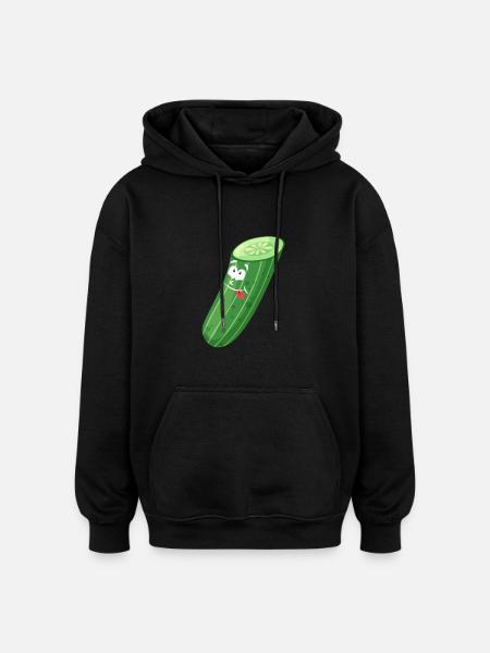 Concombre drôle - Sweat à capuche oversize unisexe - noir
