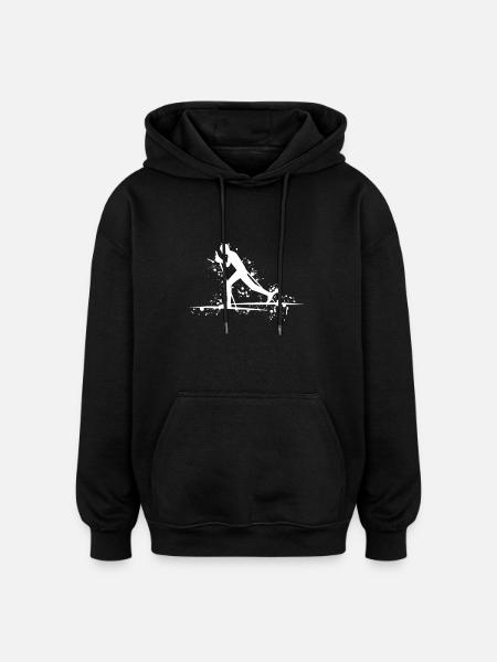 Ski de fond - Sweat à capuche oversize unisexe - noir
