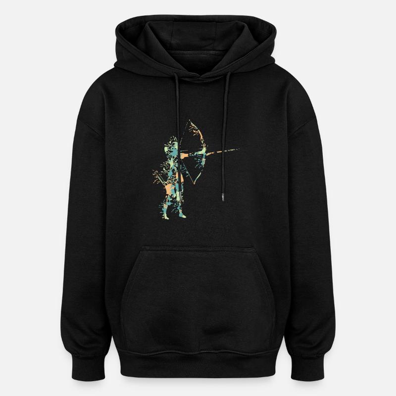Bogenschießen - Oversized Unisex Hoodie - Schwarz