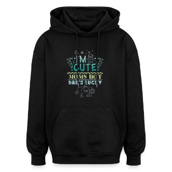 Mama Papa baby - Oversized Unisex Hoodie - Schwarz - Vorne - Noah (186cm)