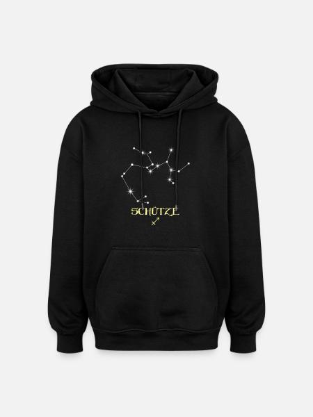 Sagittarius Zodiac - Oversized Unisex Hoodie - black