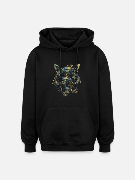 Wild boar head - Oversized Unisex Hoodie - black