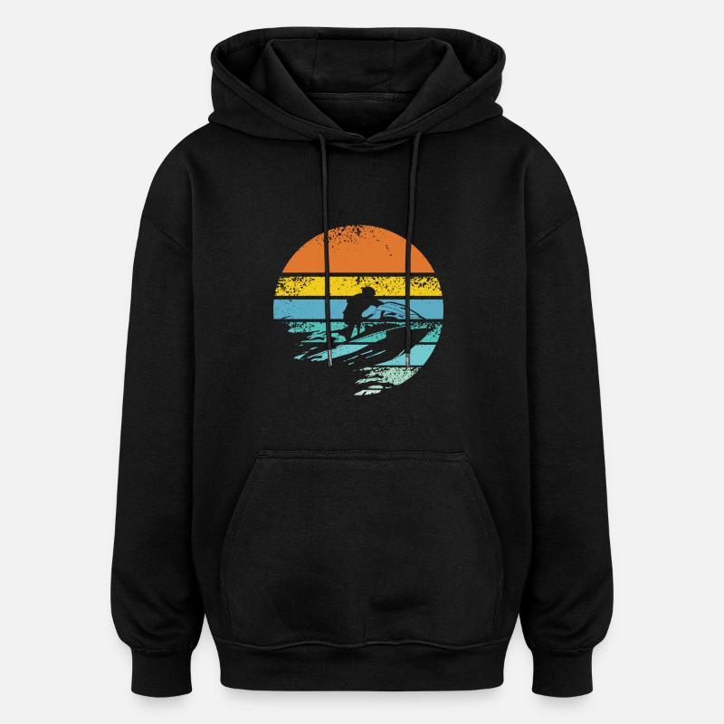 Jet ski rétro - Sweat à capuche oversize unisexe - noir