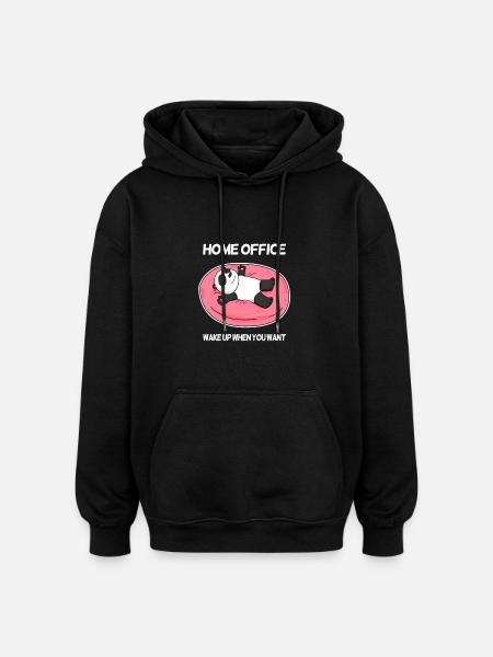 Home Office - Sweat à capuche oversize unisexe - noir