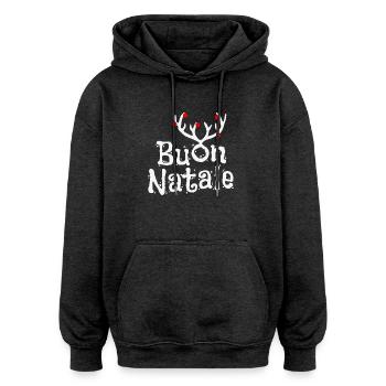 Buon Natale - Sweat à capuche oversize unisexe - charbon - Devant - Noah (186cm)
