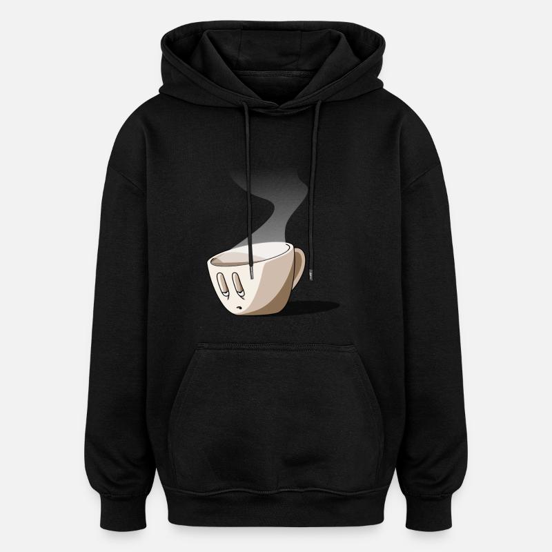 Coffee... - Sweat à capuche oversize unisexe - noir