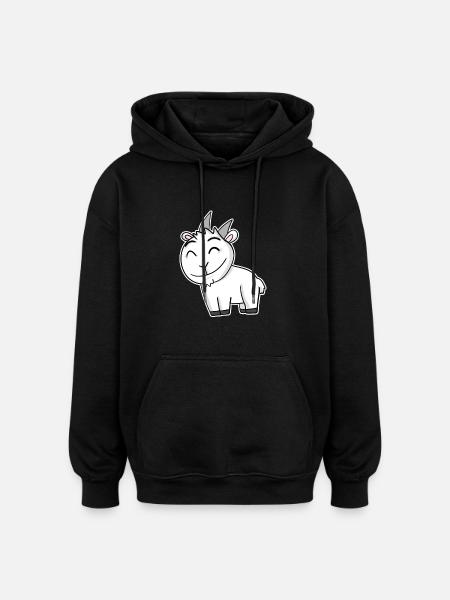 Goat Buck - Oversized Unisex Hoodie - black