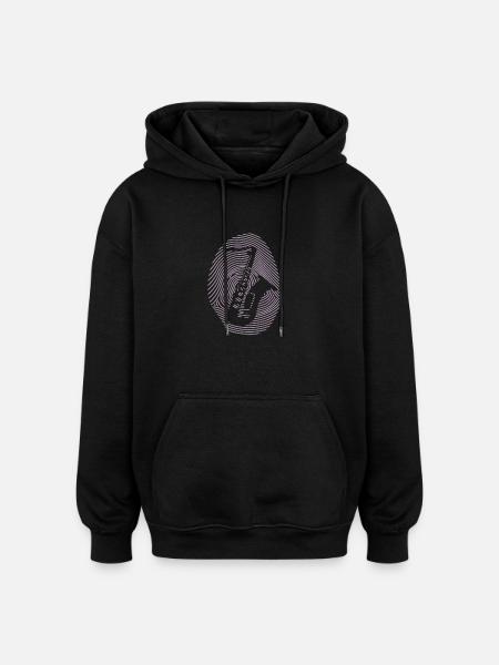 Conception de saxophone - Sweat à capuche oversize unisexe - noir