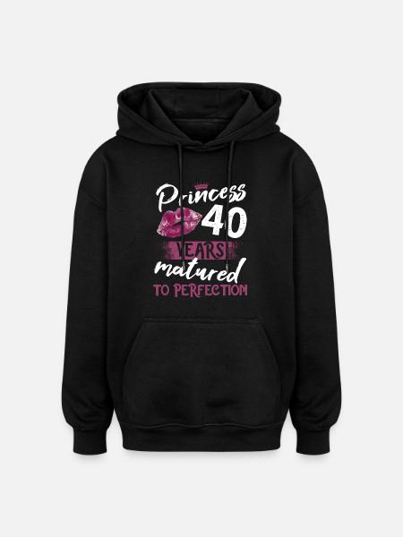 40 year old girl 40 bday Princess 40 birthday - Oversized Unisex Hoodie - black