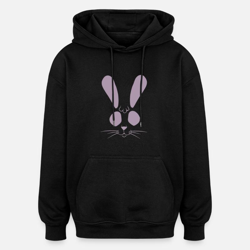 lapin lapin lapin de pâques - Sweat à capuche oversize unisexe - noir