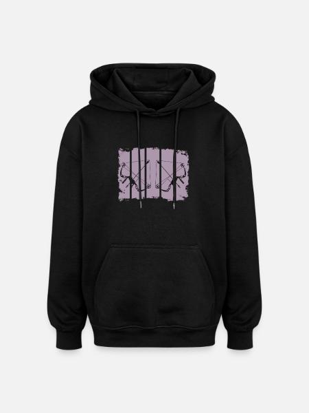 Archery Composite Bow Retro Stripes - Oversized Unisex Hoodie - black