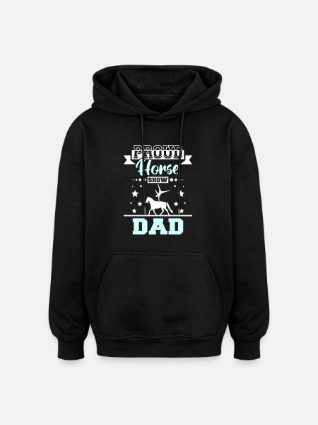 Fier spectacle équestre papa - Sweat à capuche oversize unisexe - noir
