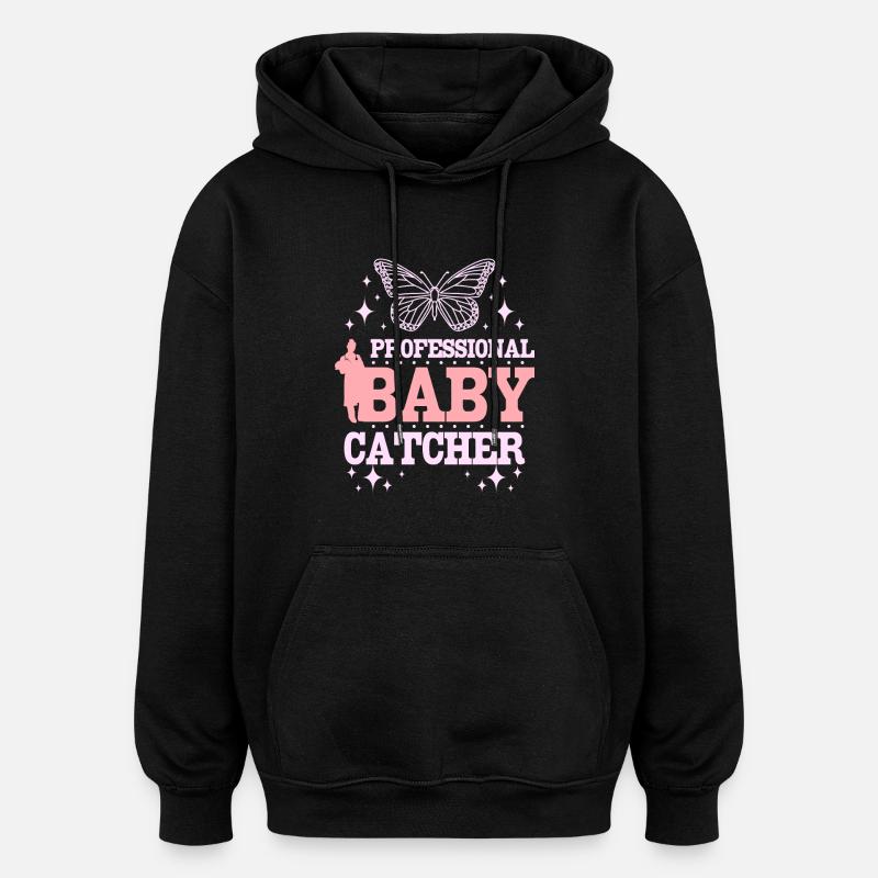 Attrape-bébé professionnel - Sweat à capuche oversize unisexe - noir