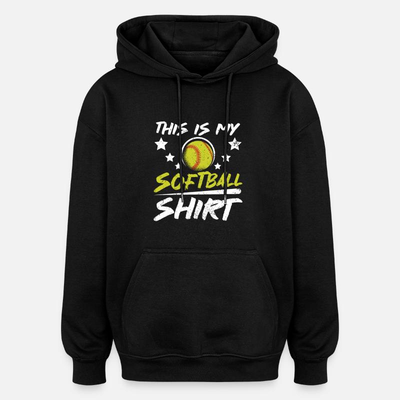 This is my softball - Oversized Unisex Hoodie - black