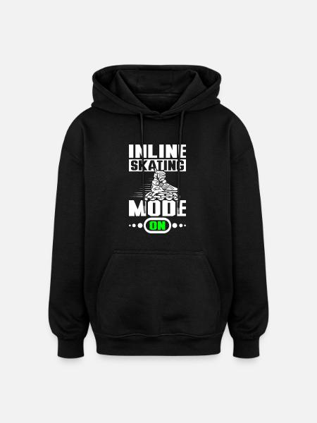 Inline skating mode on - Oversized Unisex Hoodie - Schwarz