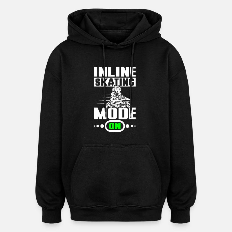 Inline skating mode on - Oversized Unisex Hoodie - Schwarz