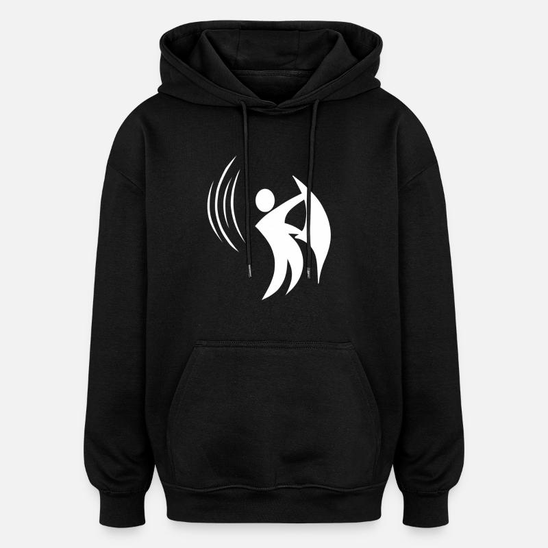 Sauna Infusione Pittogramma Maschile - Felpa con cappuccio unisex oversize - nero