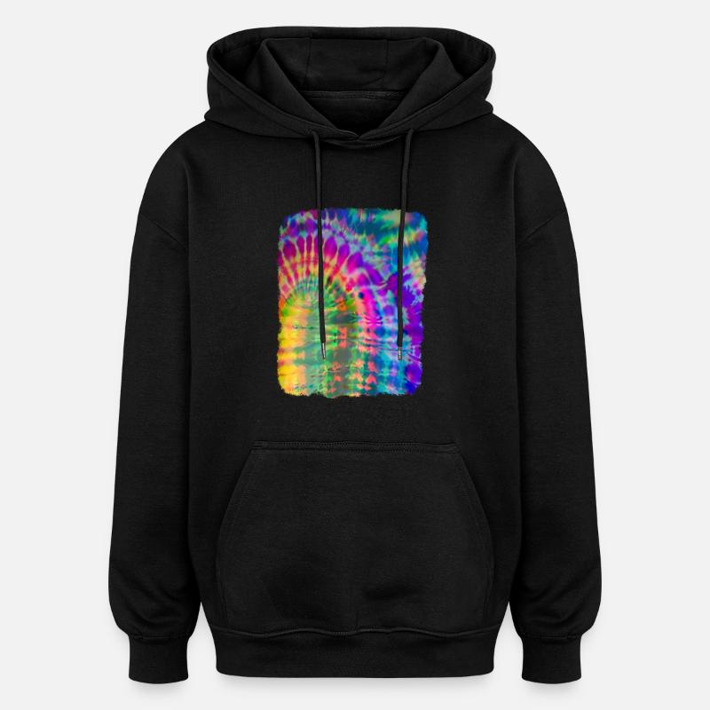 Tie Dye Batik - Oversized Unisex Hoodie - black