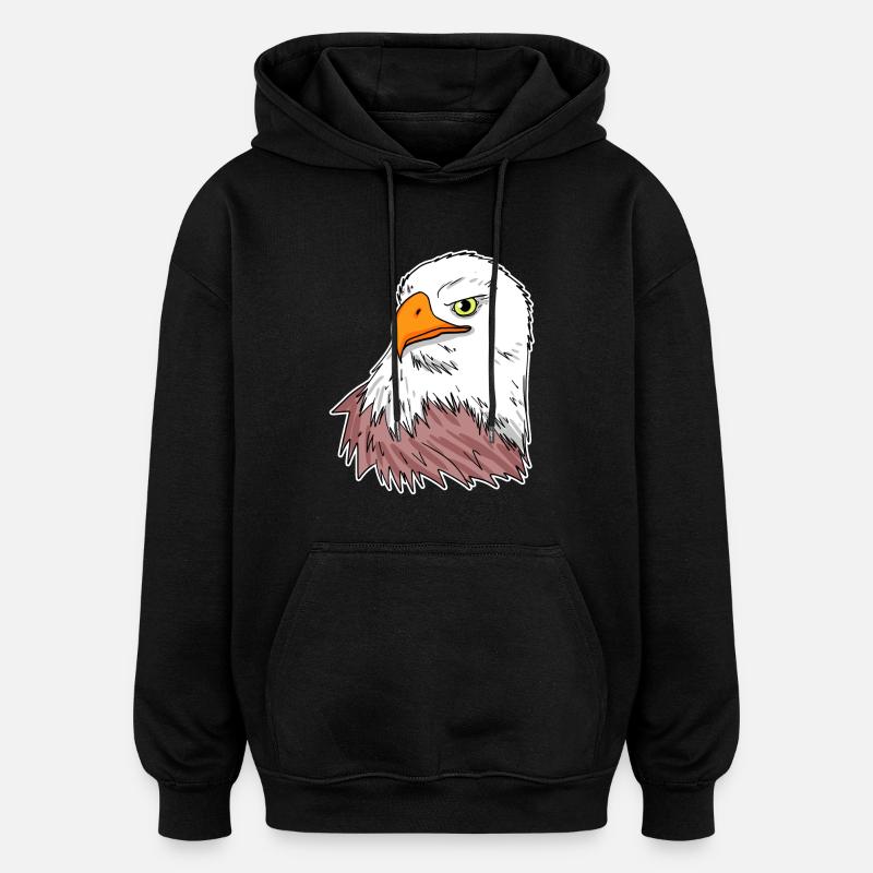 Oiseau aigle - Sweat à capuche oversize unisexe - noir