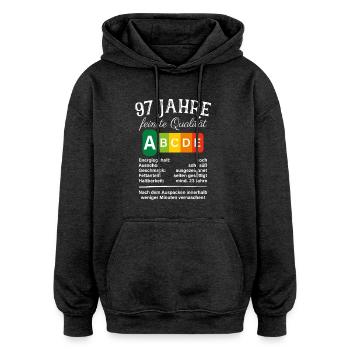 97 Jahre Feinste Qualität Geschenk 97. Geburtstag - Oversized Unisex Hoodie - Anthrazit - Vorne - Noah (186cm)