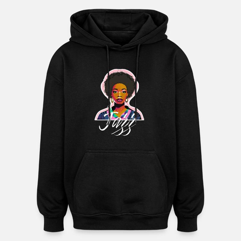 Jazz - Sweat à capuche oversize unisexe - noir