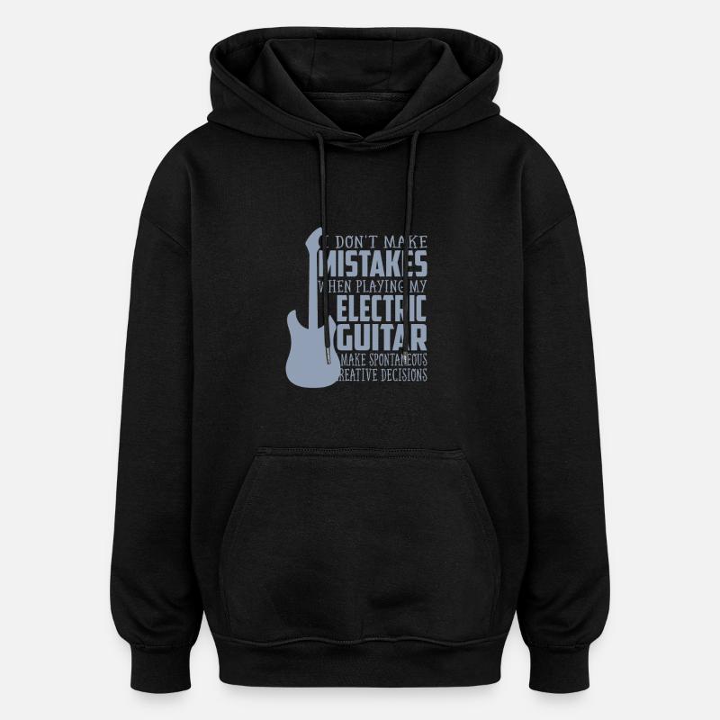 Vater mit E-Gitarre - Oversized Unisex Hoodie - Schwarz