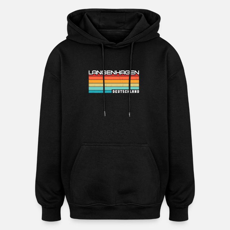 Langenhagenerin Langenhagener Langenhagen - Sweat à capuche oversize unisexe - noir