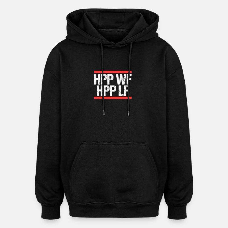 Femme heureuse Vie heureuse - Sweat à capuche oversize unisexe - noir