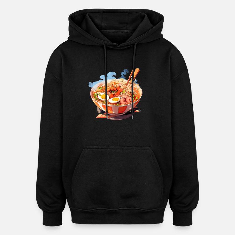 Anime Ramen Nudeln - Oversized Unisex Hoodie - Schwarz